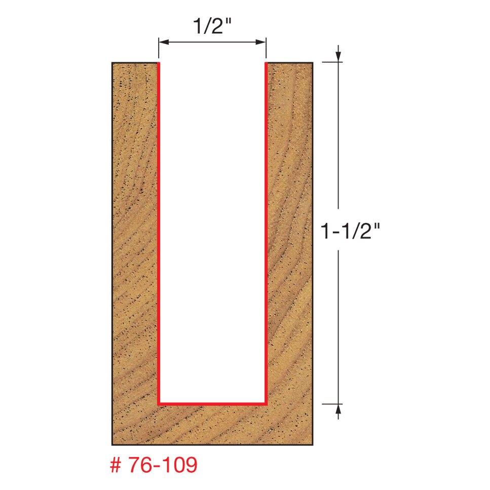 Freud 76-109 1/2" (Dia.) Down Spiral Bit - 2