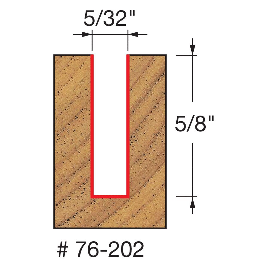 Freud 76-202 5/32" (Dia.) Down Spiral Bit - 2