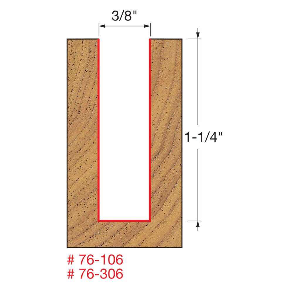 Freud 76-306 3/8" (Dia.) Down Spiral Bit - 2