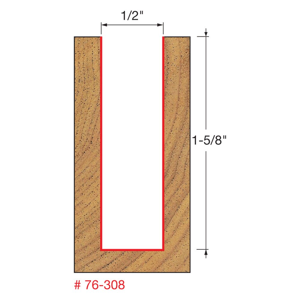 Freud 76-308 1/2" (Dia.) Down Spiral Bit - 2