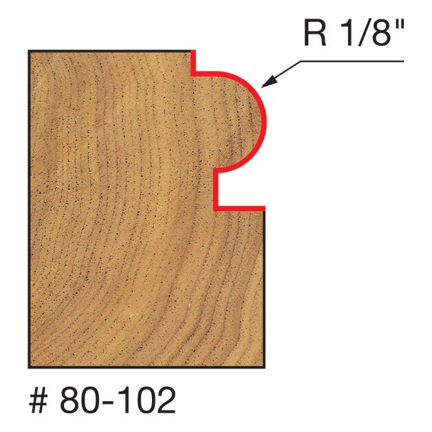 Freud 80-102 1/8" Radius Traditional Beading Bit - 2