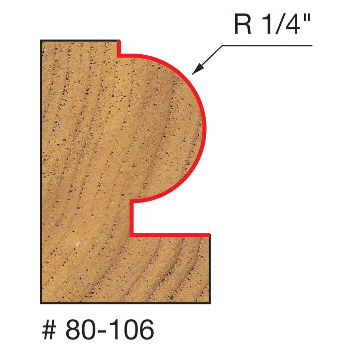 Freud 80-106 1/4" Radius Traditional Beading Bit - 2