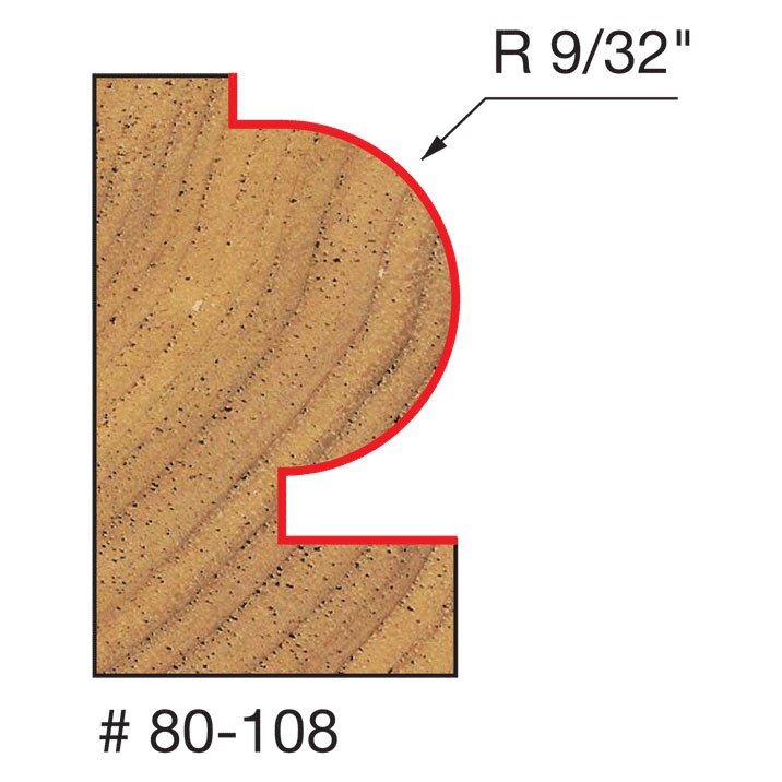 Freud 80-108 9/32" Radius Traditional Beading Bit - 2