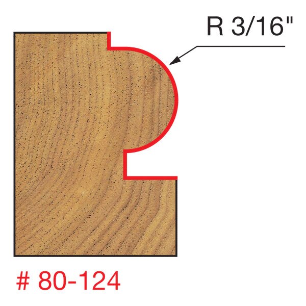 Freud 80-124 3/16" Radius Traditional Beading Bit - 2