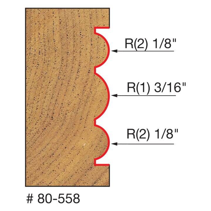 Freud 80-558 15/16" (Dia.) Triple Beading Bit - 2