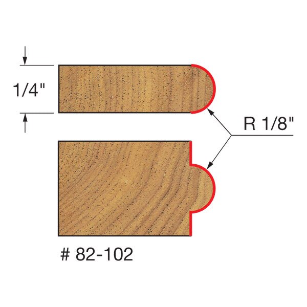 Freud 82-102 1/8" Radius Half Round Bit - 2