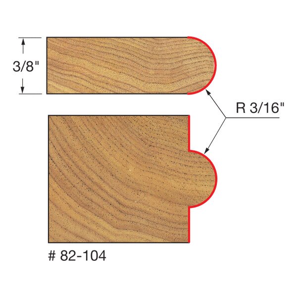 Freud 82-104 3/16" Radius Half Round Bit - 2