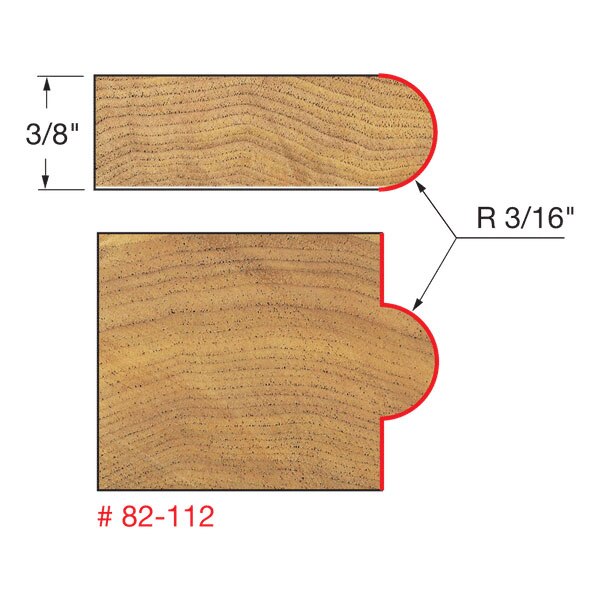Freud 82-112 3/16" Radius Half Round Bit - 2