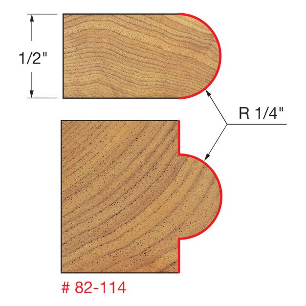Freud 82-114 1/4" Radius Half Round Bit - 2