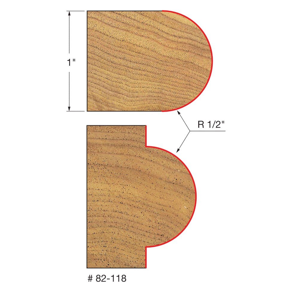 Freud 82-118 1/2 " Radius Half Round Bit - 2