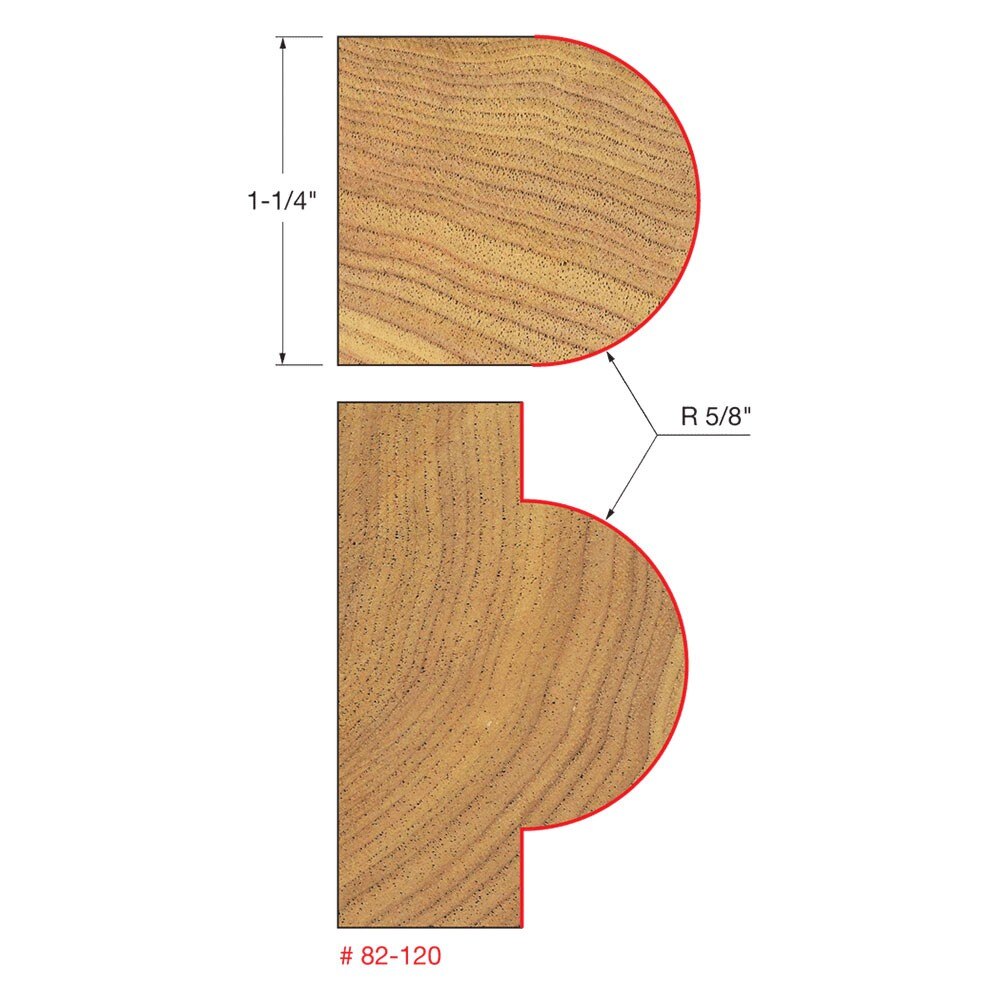 Freud 82-120 5/8" Radius Half Round Bit - 2