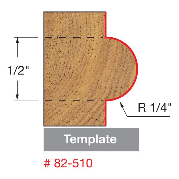 Freud 82-510 1/4" Radius Half Round Bit with Bearing - 2