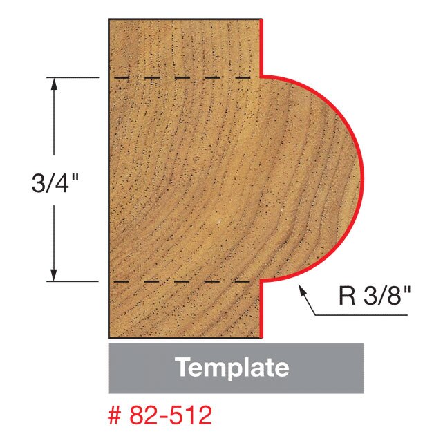 Freud 82-512 3/8" Radius Half Round Bit with Bearing - 2