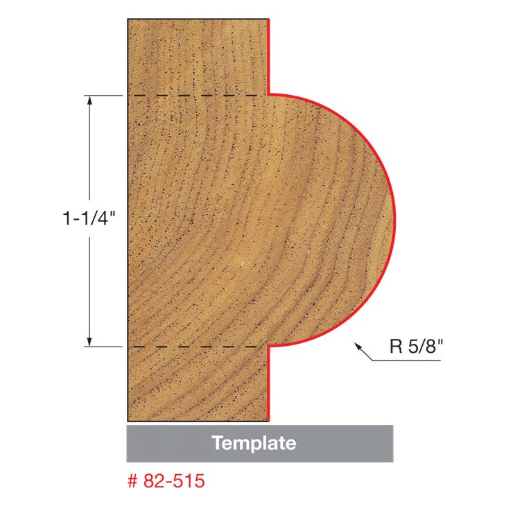 Freud 82-515 5/8" Radius Half Round Bit with Bearing - 2