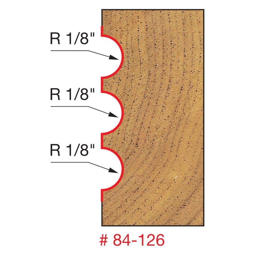 Freud 84-126 1/8" Radius Triple Beading & Fluting Bit - 2