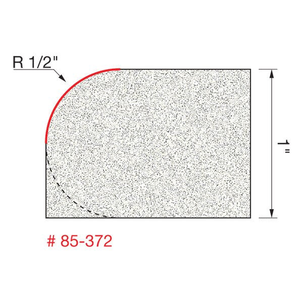 Freud 85-372 1/2" Radius Rounding Over Bit - 2