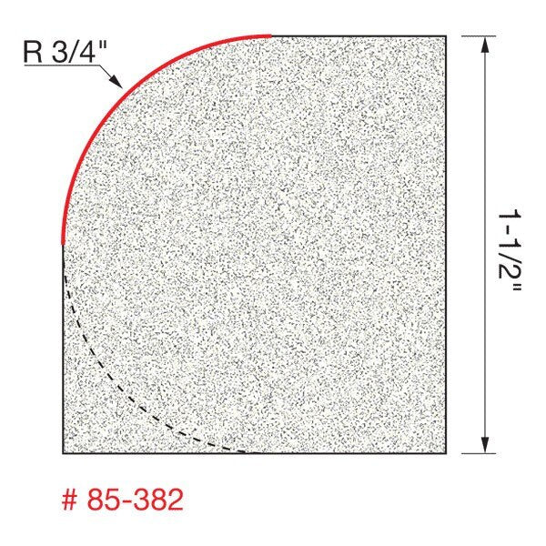 Freud 85-382 3/4" Radius Rounding Over Bit - 2