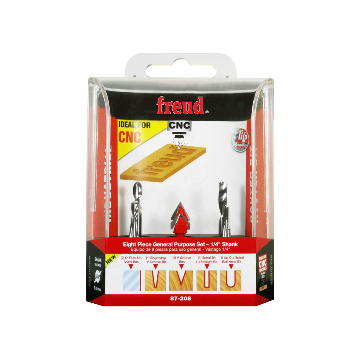 Freud 87-208 8 Piece CNC Router Bit General Purpose Set