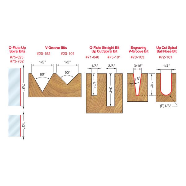 Freud 87-208 8 Piece CNC Router Bit General Purpose Set - 2