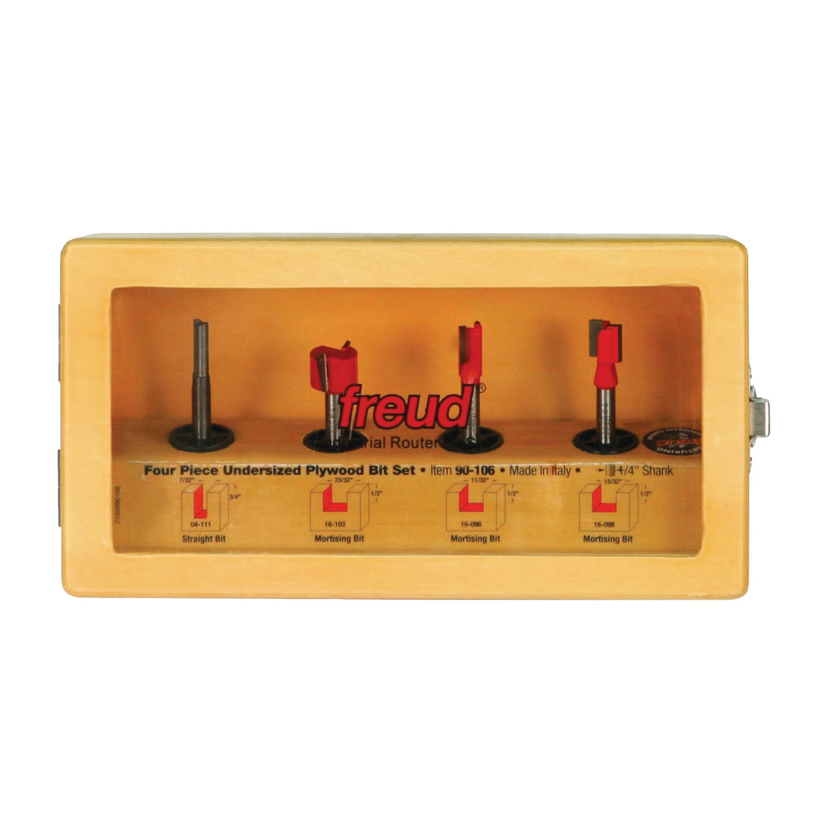 Freud 90-106 4 Piece Undersized Plywood Bit Set (1/4" Shank)