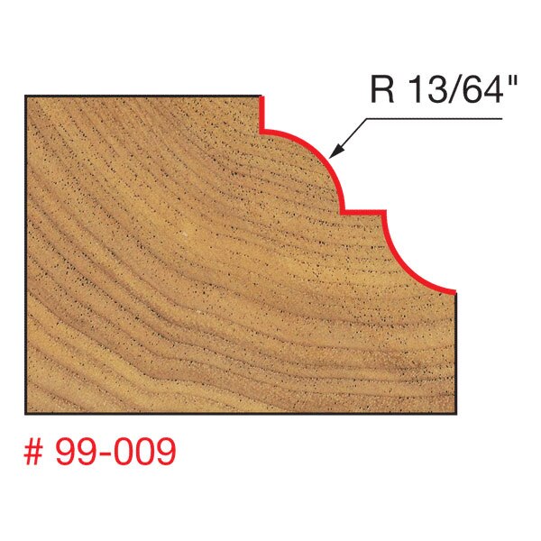 Freud 99-009 1-3/8" (Dia.) Cove & Bead Bit (Quadra-Cut) - 2