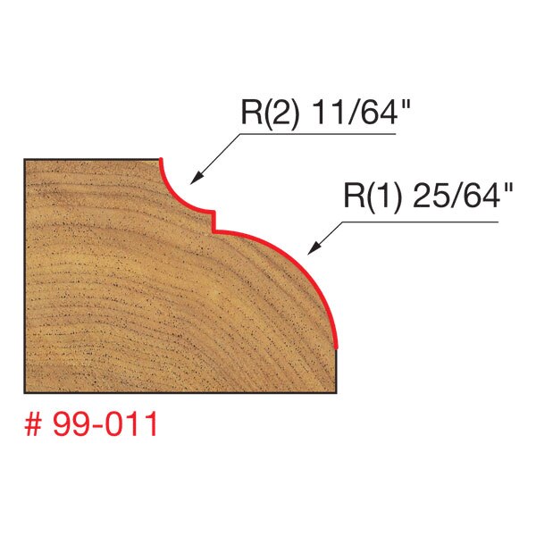 Freud 99-011 1-5/8" (Dia.) Table Top Edge Classical Bold Bit (Quadra-Cut) - 2