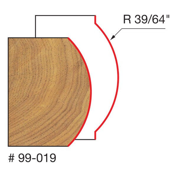 Freud 99-019 39/64" Radius Convex Edge Bit - 2