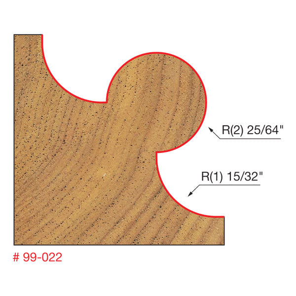 Freud 99-022 1-37/64" (Dia.) Corner Beading Bit - 2