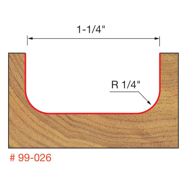 Freud 99-026 1/4" Radius Dish Carving Bit - 2