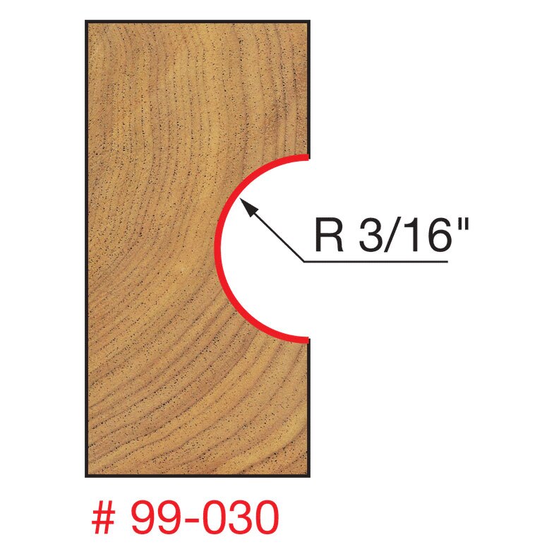 Freud 99-030 3/16" Radius Flute Bit - 2