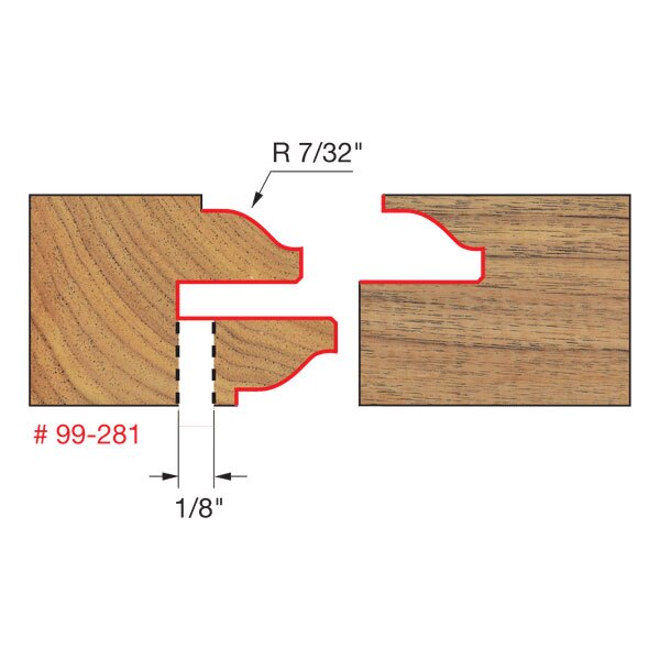Freud 99-281 2-3/8" (Dia.) Recoverable Bead Glass Door Bit Sets - 2