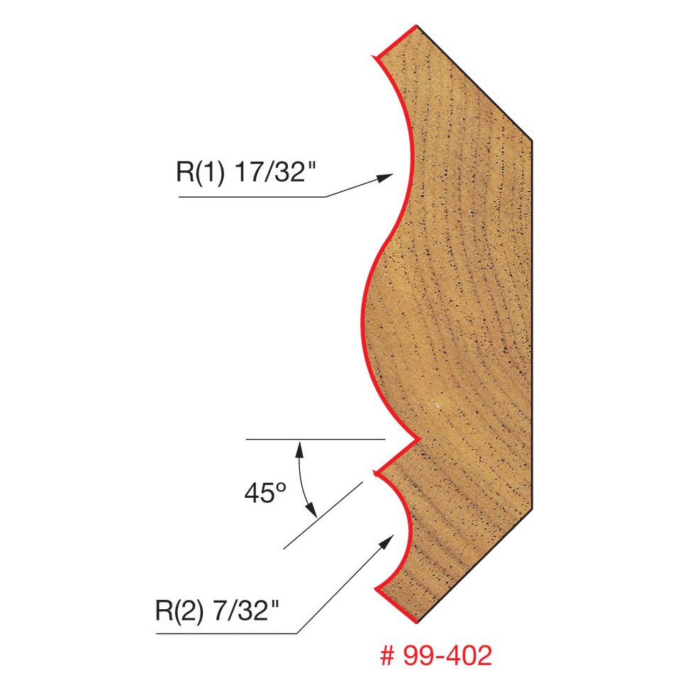 Freud 99-402 1-1/4" (Dia.) Crown Molding Bit - 2