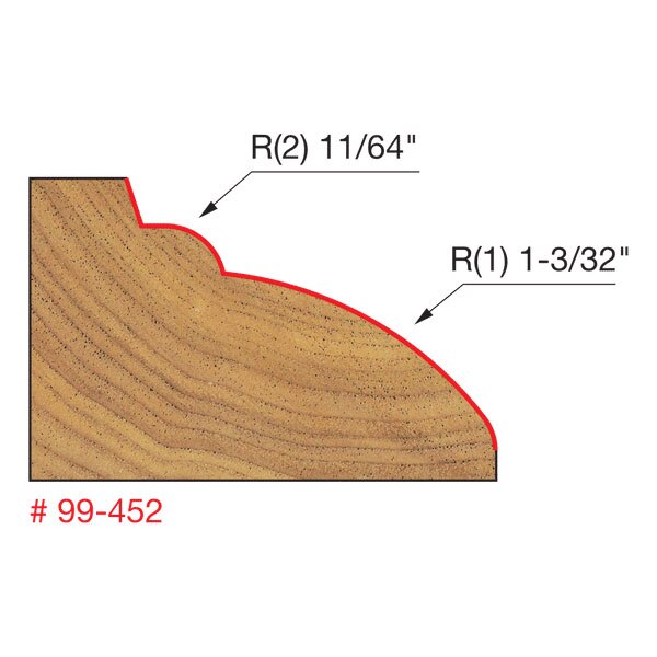 Freud 99-452 2-5/8" (Dia.) Table Edge & Handrail Bit (Quadra-Cut) - 2