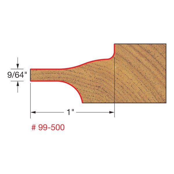 Freud 99-500 2-19/32" (Dia.) Raised Panel Bit w/Backcutters (Quadra-Cut) - 2