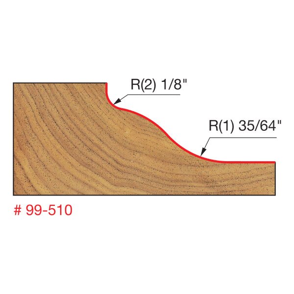 Freud 99-510 2-3/4" (Dia.) Raised Panel Bit (Quadra-Cut) - 2