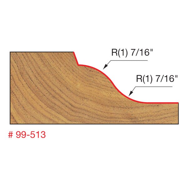 Freud 99-513 2-3/4" (Dia.) Raised Panel Bit (Quadra-Cut) - 2