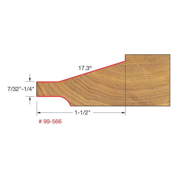 Freud 99-566 3-1/2" (Dia.) Raised Panel Bit w/Backcutters (Quadra-Cut) - 2