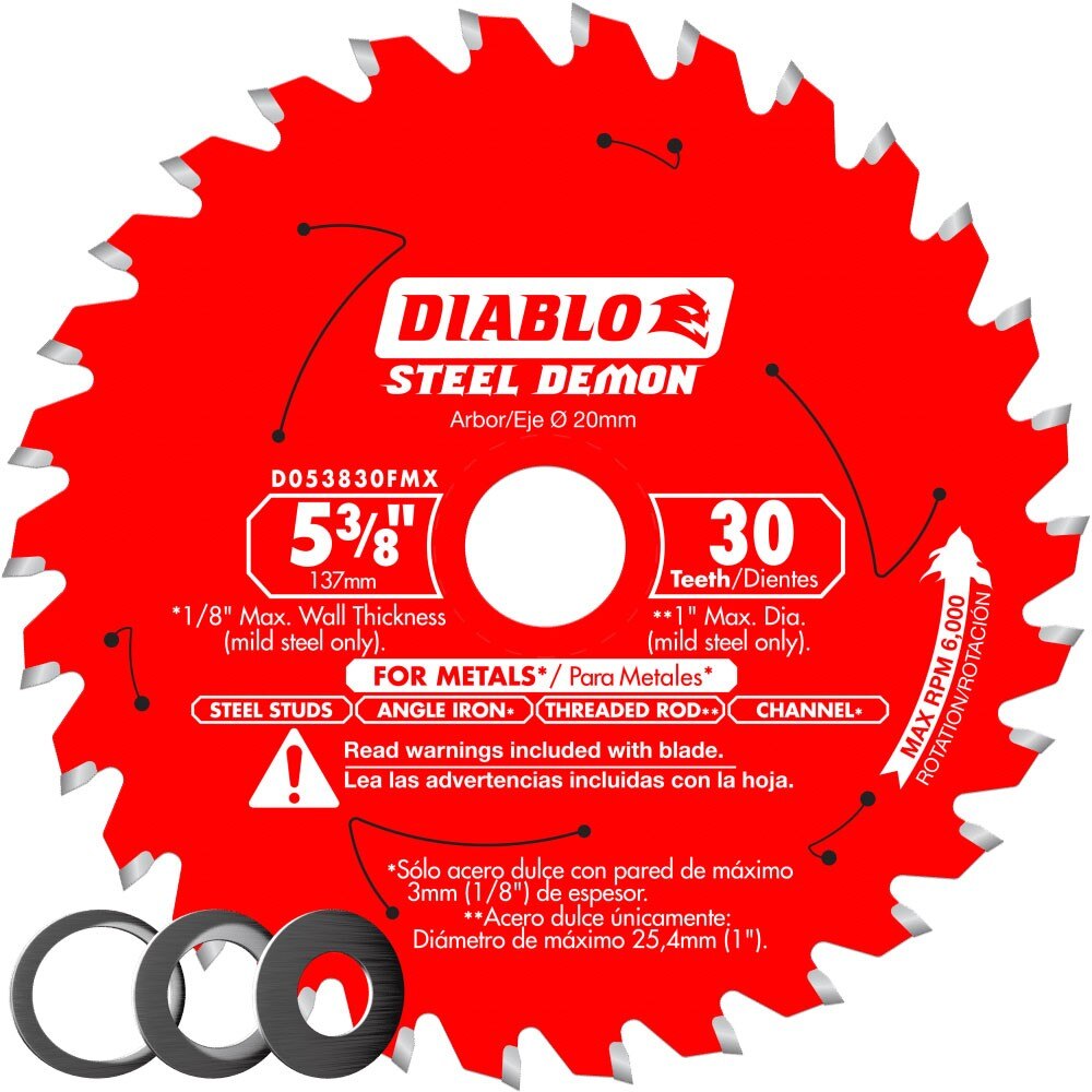 Diablo D053830FMX 5-3/8" x 30T Steel Demon Circular Saw Blade