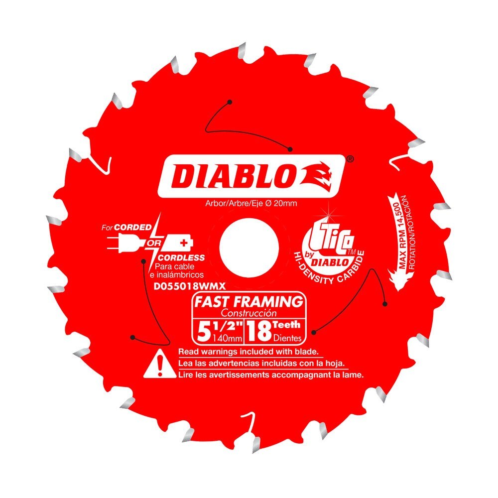 Diablo D055018WMX 5-1/2" x 18 Tooth Fast Framing Saw Blade