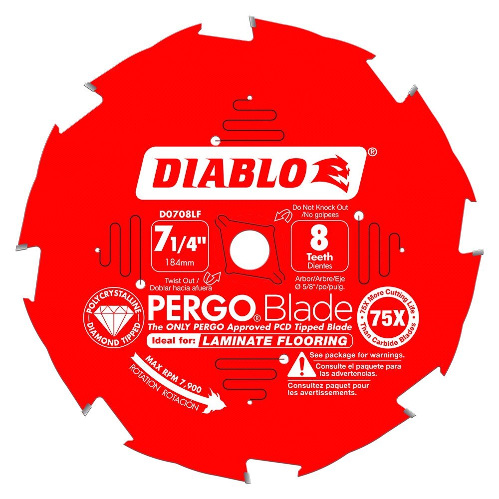 Diablo D0708LF 7-1/4" x 8 Tooth (PCD) Laminate Flooring Saw Blade