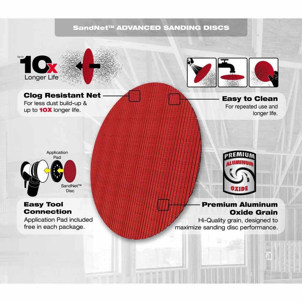 Diablo DND050060H10I 5 Inch 60 Grit SandNet Discs with Connection Pad (10 Pack) - 2