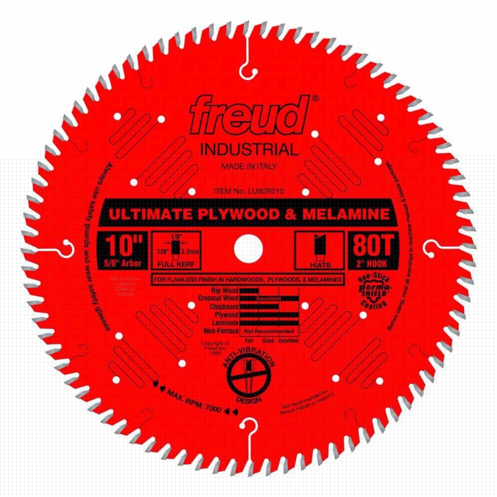 Freud LU80R010 10" Ultimate Plywood & Melamine Blade