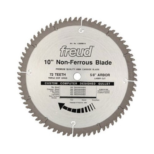 Freud LU89M010 10" 72t x 5/8 Industrial Nonferrous Metals Blade