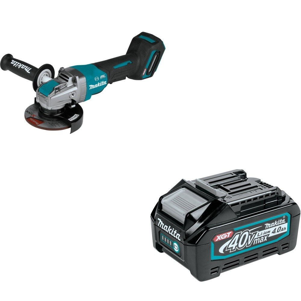 Makita GAG13Z 4-1/2" / 5" X-LOCK Paddle Switch Angle Grinder W/ BL4040 4.0Ah Battery