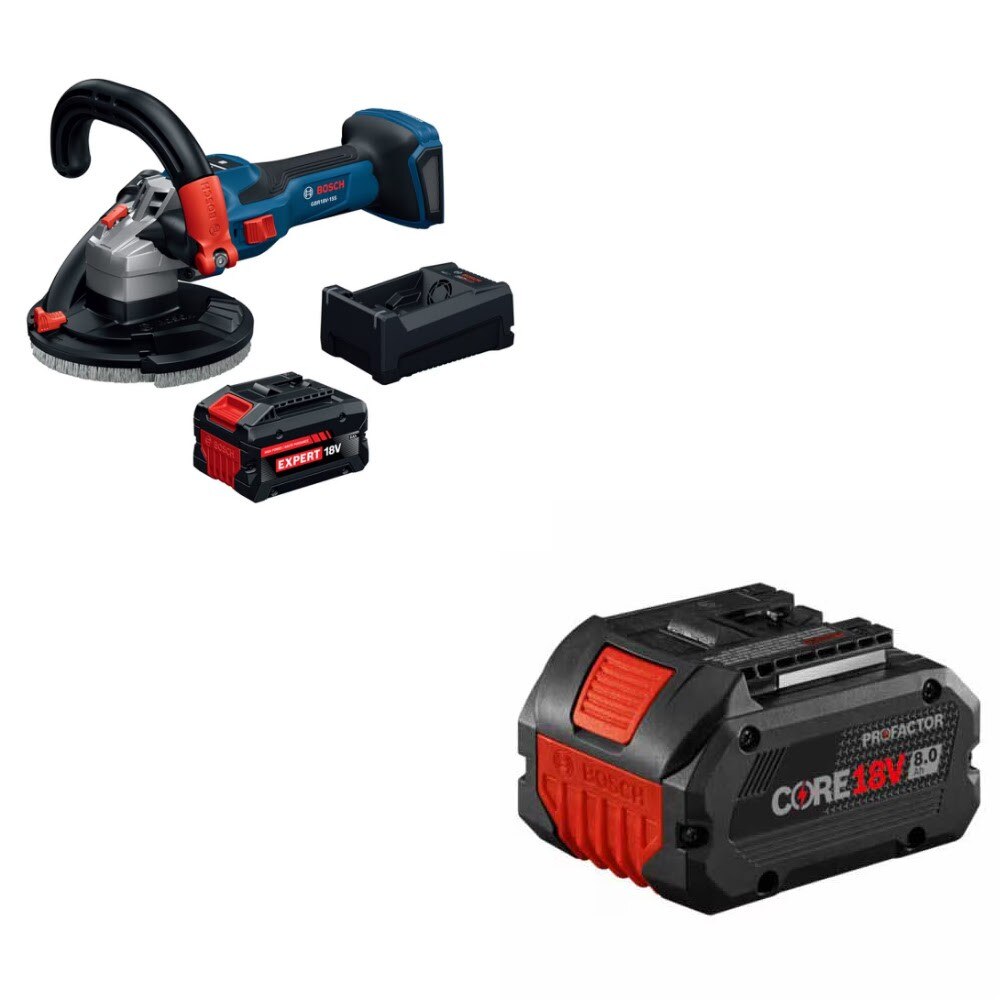 Bosch GBR18V-15SN18X Surface Grinder Kit W/ FREE GBA18V80 8.0Ah Battery