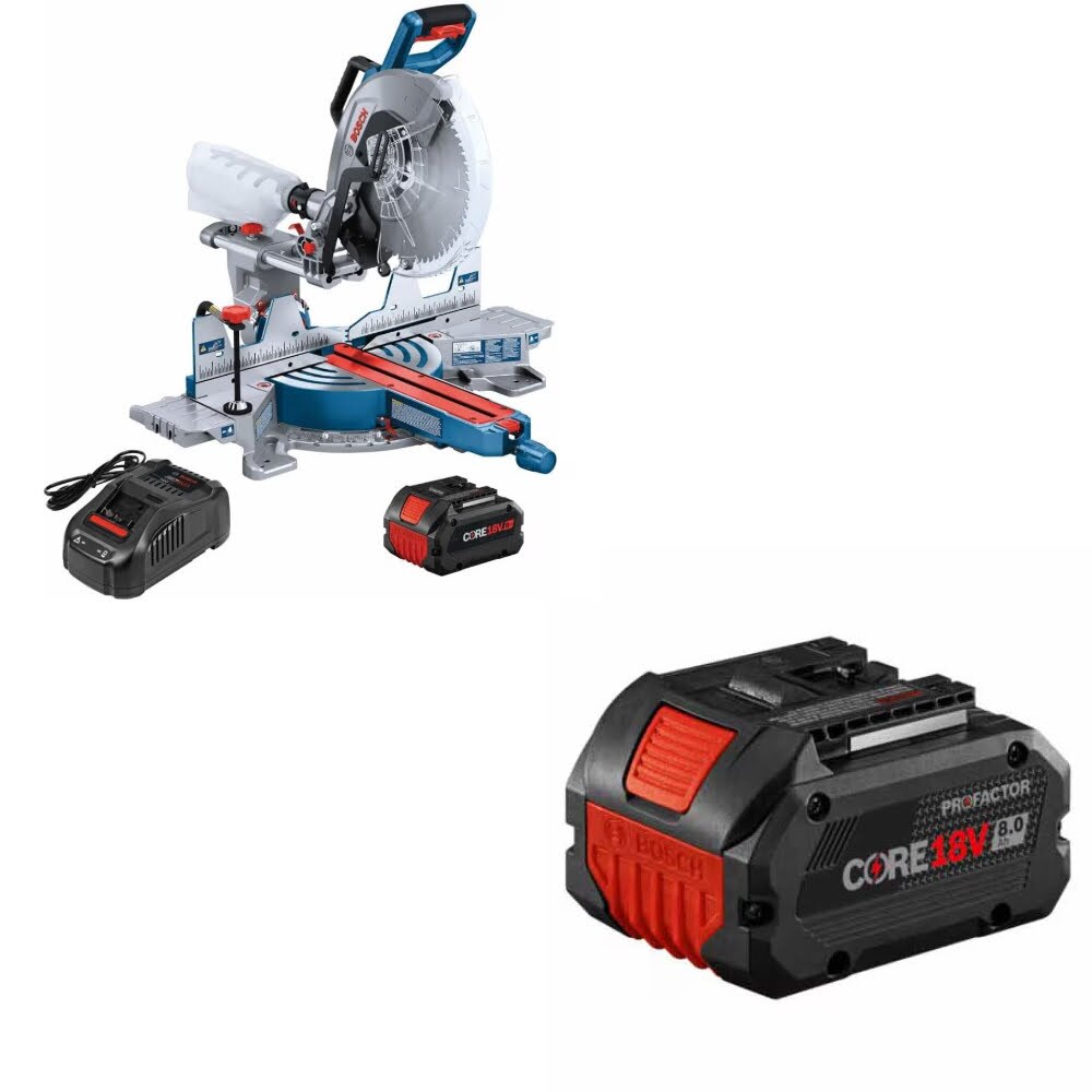 Bosch GCM18V-12SDN14 12" Slide Miter Saw Kit W/ FREE GBA18V80 8.0Ah Battery