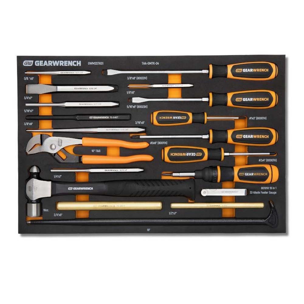 Gearwrench GWMSSTK01 27 Piece Striking Tools and Screwdriver Set in Foam Storage Tray (27 Piece)