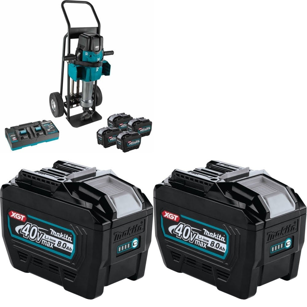 Makita GMH04PL4X 80V Breaker Hammer Kit W/ FREE BL4080F 8.0Ah Battery, 2 Pack