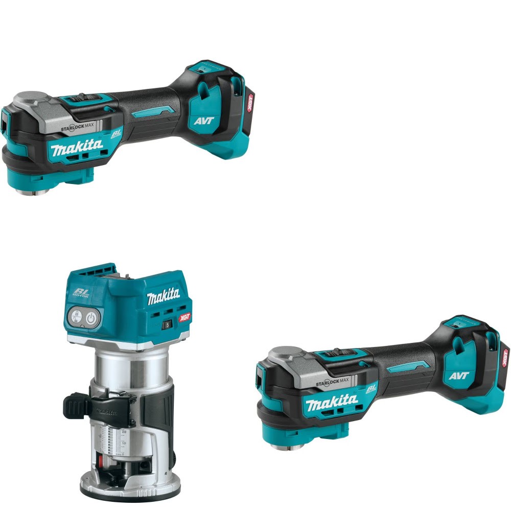 Makita GMT01Z Multi-Tool, 2 Pack Kit W/ FREE GTR01Z Compact Router