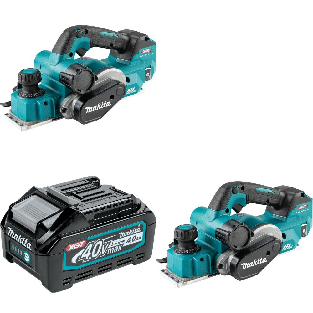 Makita GPK01Z 3-1/4" Planer, 2 Pack Kit W/ FREE BL4040 4.0Ah Battery
